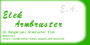 elek armbruster business card